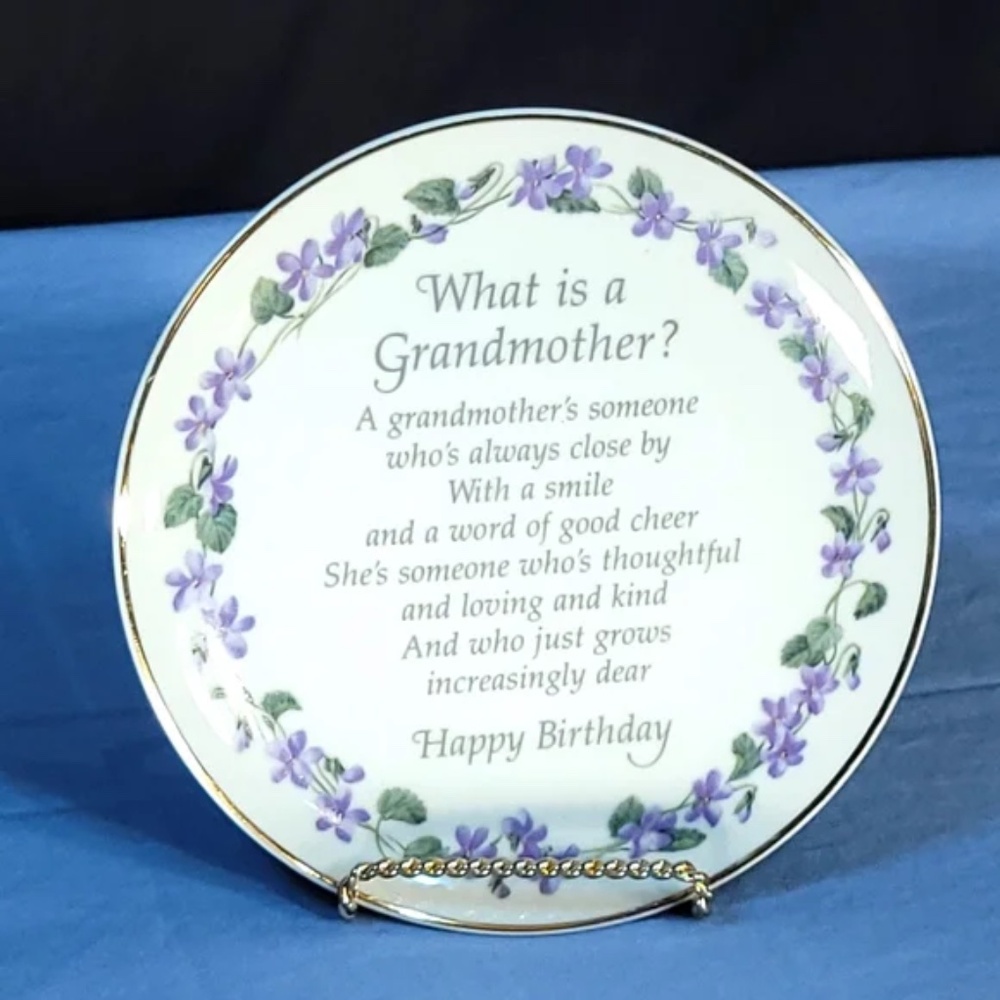 3/$25 Grandmother Birthday Poem Plate